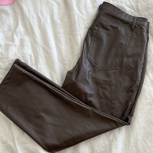 Curve Love Vegan Leather 90s Straight Pant